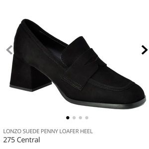 275 Central Lonzo loafer black suede size 39 approx 2.5 inch heel only worn once